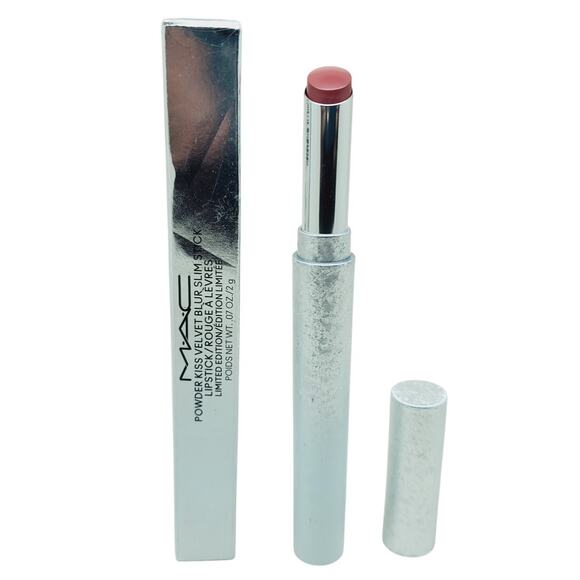 Mac Powder Kiss Velvet Blur Slim Lipstick Peppery Pink - Picture 1 of 3
